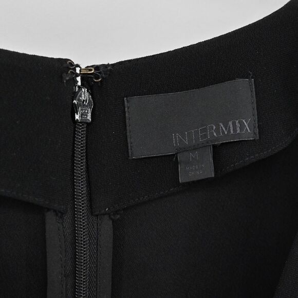 INTERMIX Romper Womens Size Medium Black Tie Front Cut Out Long Sleeve Goth Punk - Picture 5 of 16